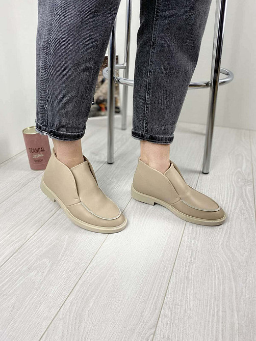 Daragani Жіночі черевики з натуральної шкіри бежеві демісезонні весна-осінь р. 36, 39 (3158) / Коломия - фото 3