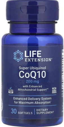 Коензим Q10 убихинол Life Extension Ubiquinol CoQ10 with Enhanced Mitochondrial Support 200мг 30 гел капс Київ