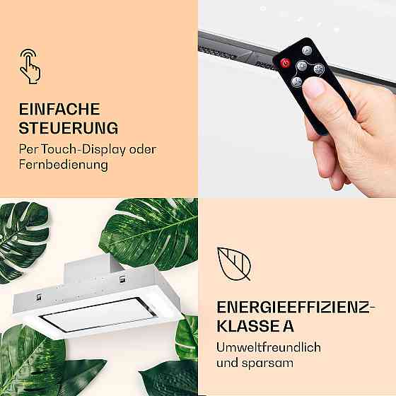 Стельова витяжка Remy 90 см 619 м3/год 230 Вт 3 рівні дистанційного керування без змінного фільтра Білий Рівне