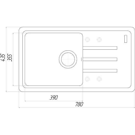Гранітна мийка Globus Lux LUGANO сірий металік 780х435мм-А0003 Київ