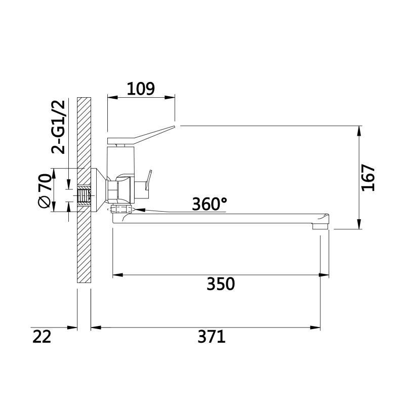 Смеситель для ванны с длинным поворотным изливом, c душевым гарнитуром Qtap Presto QTPRE2601GRP45583 Graphite Харьков - изображение 2