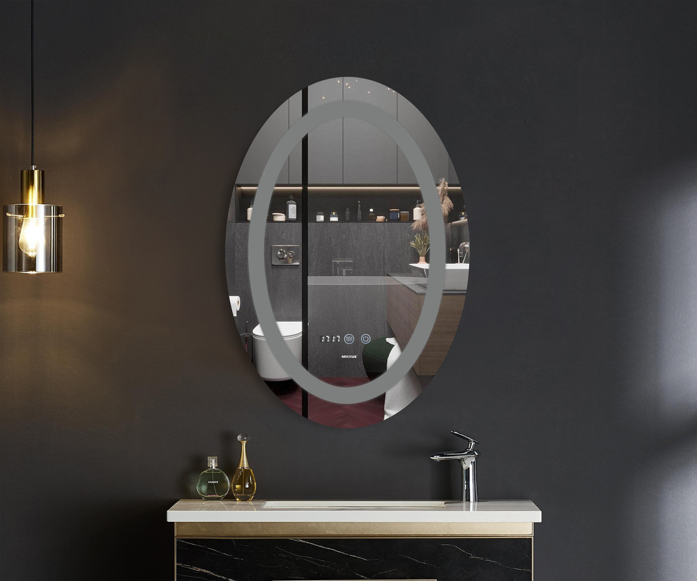 Дзеркало Mixxus PLAIN MV02-50x70 з Led Touch, Anti-fog, димером, регулятором яскравості, годинником (MI6010) Київ - фото 8