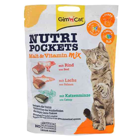 Витаменное лакомство GimCat Nutri Pockets для кошек, мультивитамин микс, 150 г Винница