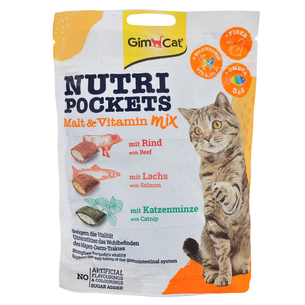 Витаменное лакомство GimCat Nutri Pockets для кошек, мультивитамин микс, 150 г Винница - изображение 1