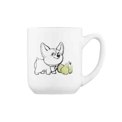 Чашка Ardesto Corgi, 380мл, кераміка, біло-сірий (AR3054) Винница