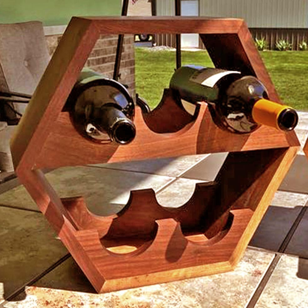 Настінна винна полиця "Куруме" шафран Миколаїв - фото 1