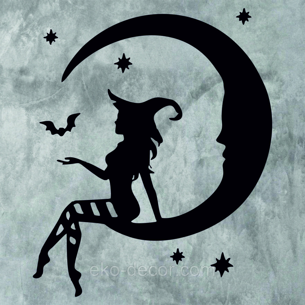 Декоративне настінне Панно «Ведьма на місяці», Декор на стіну 110*91 см, Чорний Київ - фото 8