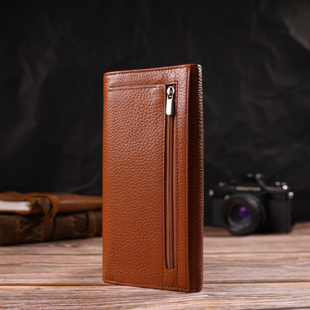 Надежный женский кошелек из натуральной зернистой кожи CANPELLINI 21712 Коричневый Киев - изображение 2