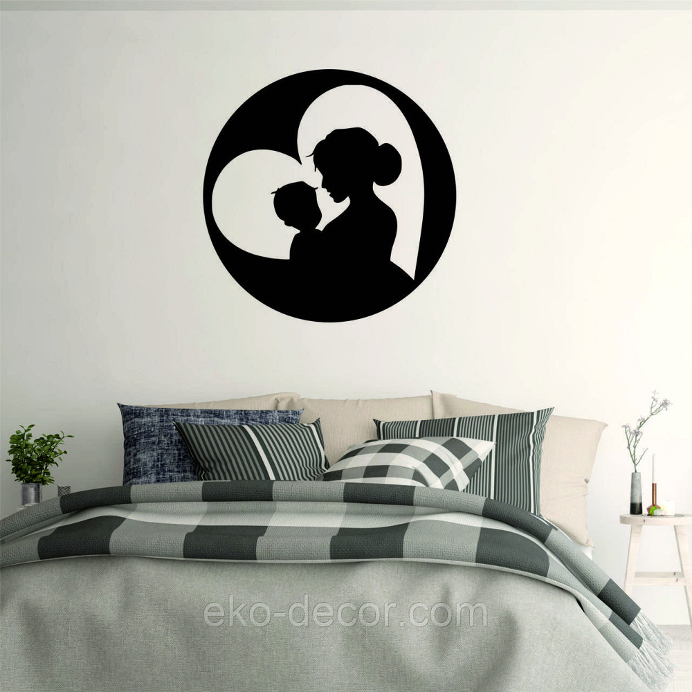 Декоративное настенное Панно «Мать и дитя», Декор на стену 90*90 см, Черный Киев - изображение 4