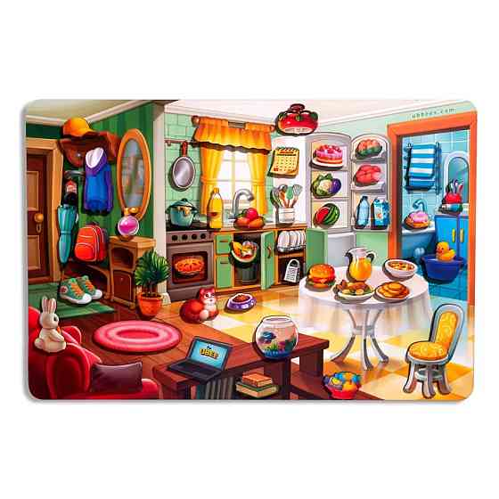 Дерев'яний пазл-вкладиш "Наведи лад в кімнаті та нагодуй Ваню" (ПСД271) PSD271 Вінниця