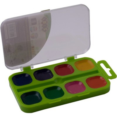 Краски для рисования ZiBi KIDS Line акварельные водорастворимые, 8 цветов, салатовая (ZB.6542-15) Винница - изображение 2