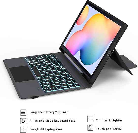 Чехол ROOFEI с Bluetooth клавиатурой для Samsung Galaxy Tab S6 Lite из Германии Днепр