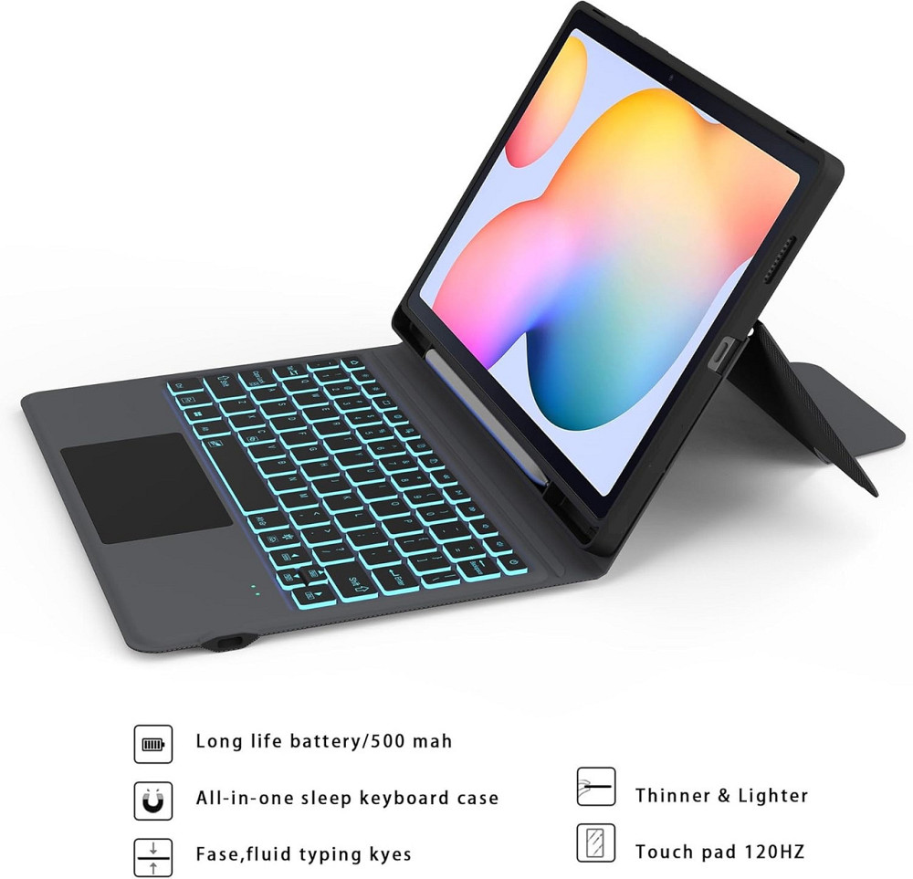 Чехол ROOFEI с Bluetooth клавиатурой для Samsung Galaxy Tab S6 Lite из Германии Днепр - изображение 6