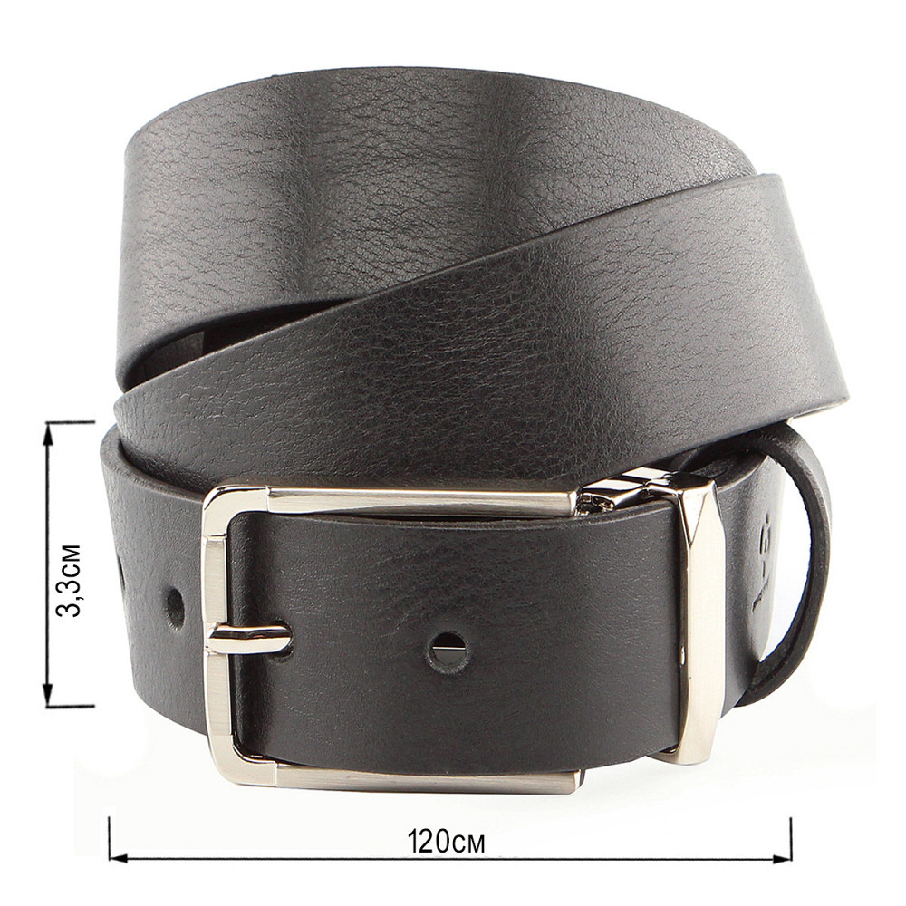 Ремень мужской GRANDE PELLE 00249 кожаный Черный Киев - изображение 3