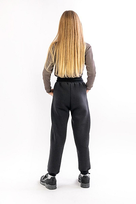 Детские теплые штаны, черные Крохатушка одяг 164 Киев - изображение 2