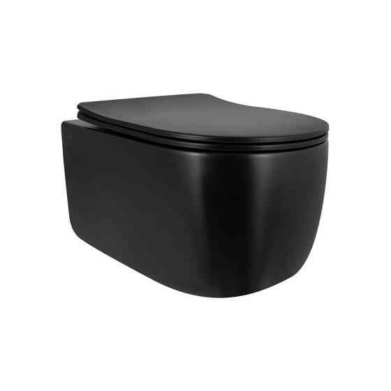 Унітаз підвісний Qtap Taurus Ultra Quiet 515×360×350 мм, Matt Black, із сидінням Slim Duroplast/Soft-close/Quick Release Київ