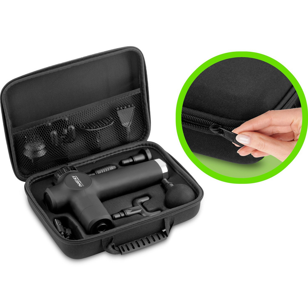 Массажный пистолет многофункциональный 8 насадок NS-501 Neo-Sport черный Киев - изображение 7