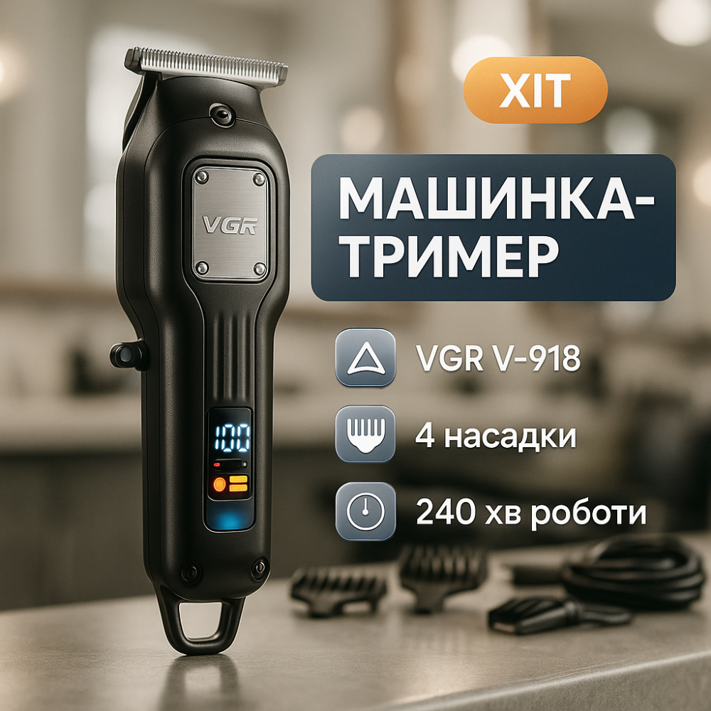 Домашня машинка акумуляторна для стрижки волосся VGR, Машинка для різних стрижок акумуляторна ZC-69 Львів - фото 15