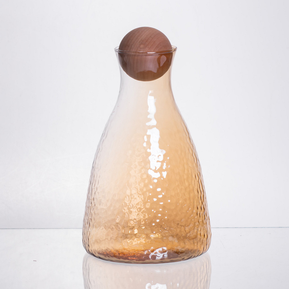 Графин з бамбуковою кришкою та 6 стаканами, коричневий Київ - фото 1