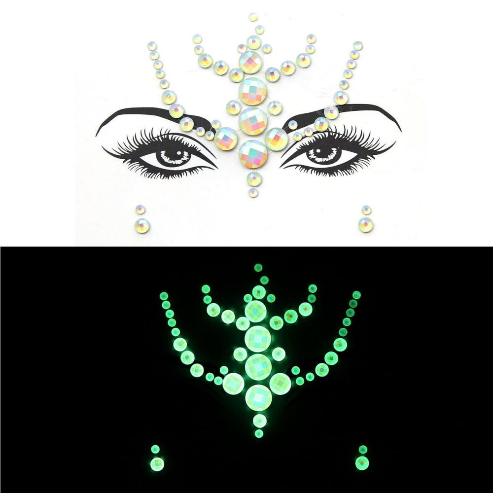 Стрази наклейки на обличчя фосфорні one size різнобарвний Київ - фото 1