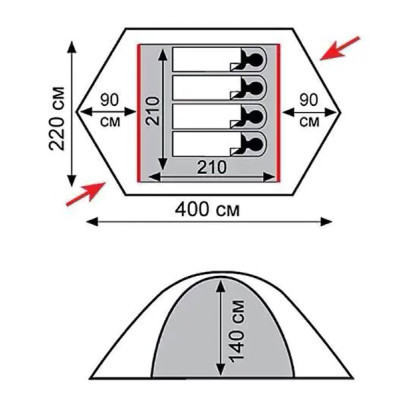 Намет Tramp Rock 4 V2 Green (UTRT-029-green) Вінниця - фото 7