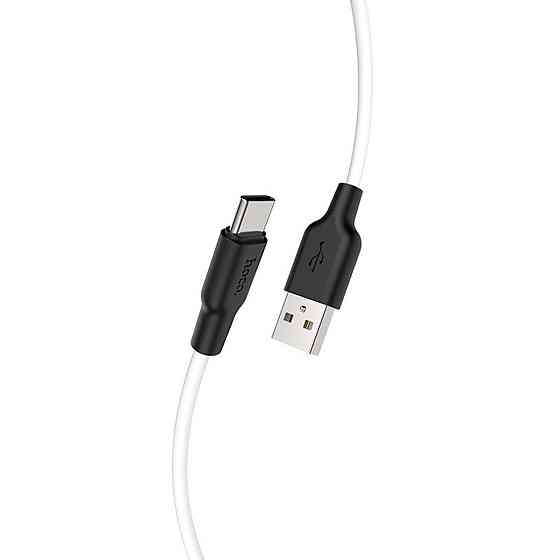 Кабель USB - Type-C HOCO X21 Plus 3A 2m силиконовый силиконовые разъемы цвет черный белый 6931474713889 Одесса