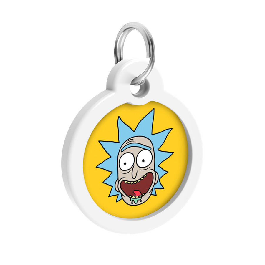 Адресник для собак і котів металевий WAUDOG Smart ID з QR-паспортом, малюнок "Рік і Морті 3", круг, Д 30 Вінниця - фото 3