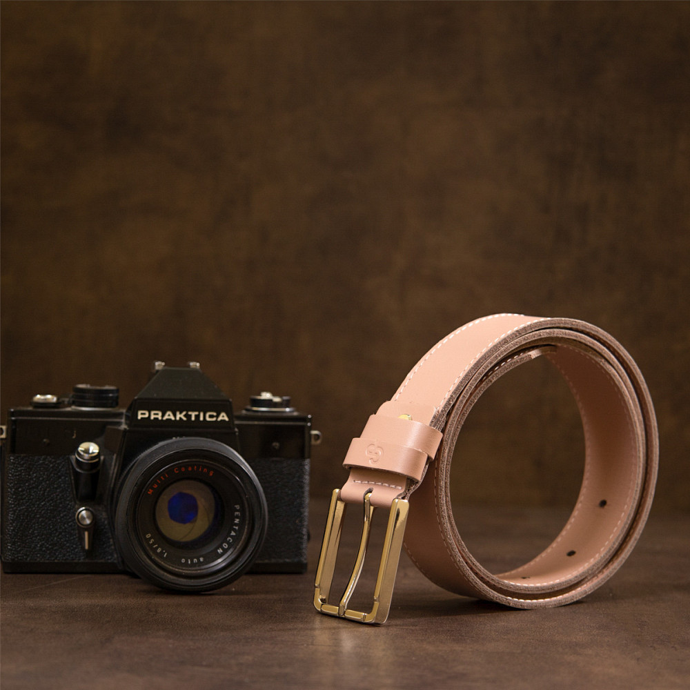 Кожаный ремень для женщин GRANDE PELLE 11451 Розовый Киев - изображение 7