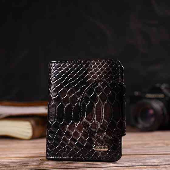 Фактурне жіноче портмоне середнього розміру з натуральної шкіри з тисненням під змію CANPELLINI 21805 Різнокольорове Київ