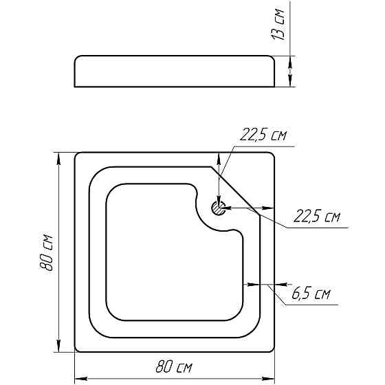 Душовий піддон квадратний LUBAWA SL80F (SL80) BRAVO (1уп.) Киев