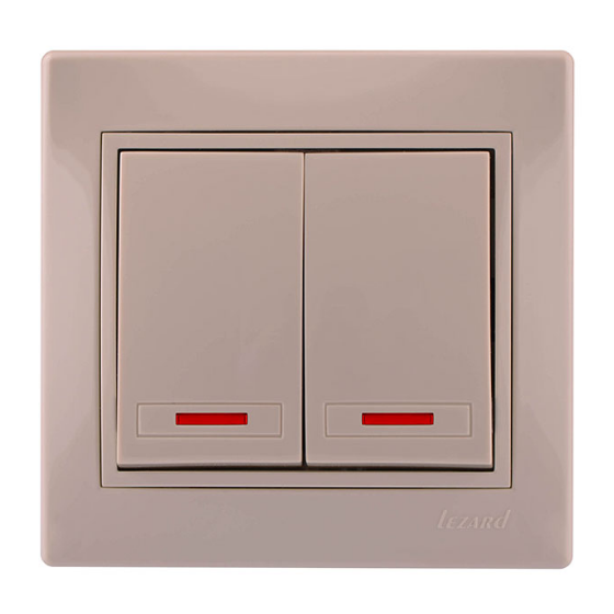 MIRA крем Вимикач внутрішній 2кл з підсвічуванням зі вставкою Лезард Житомир - фото 1