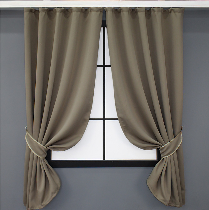 Комплект штор коротких VR-Textil Bagema Rvs № 1239ш 130х170 см 2 шт Молочний шоколад (35-0056) Київ - фото 1