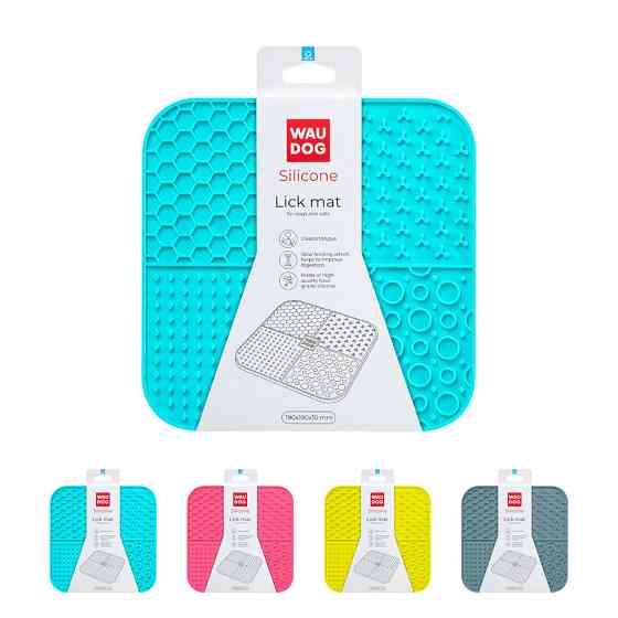 Килимок для злизування WAUDOG Silicone, 190х190х10 мм, блакитний Київ