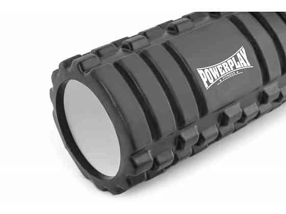 Массажный ролик, валик для массажа спины, массажер для спины, шеи, ног PowerPlay 45x14см серый Киев