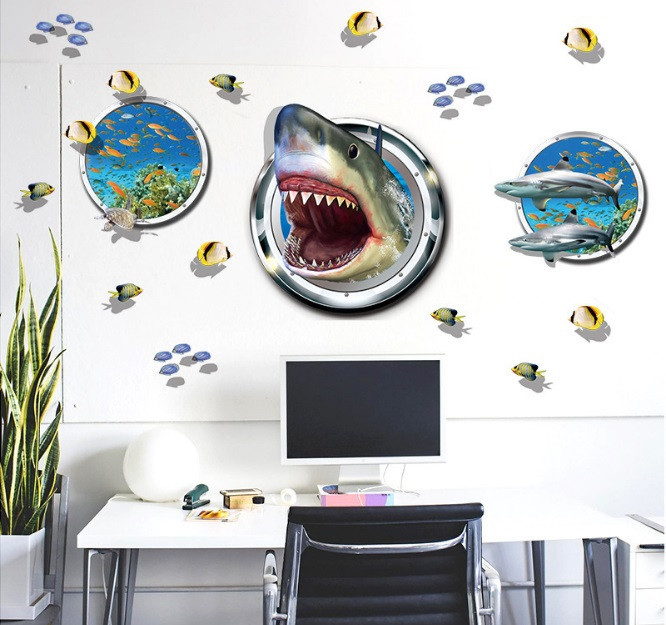 Интерьерная наклейка 3д Акула Киев - изображение 1
