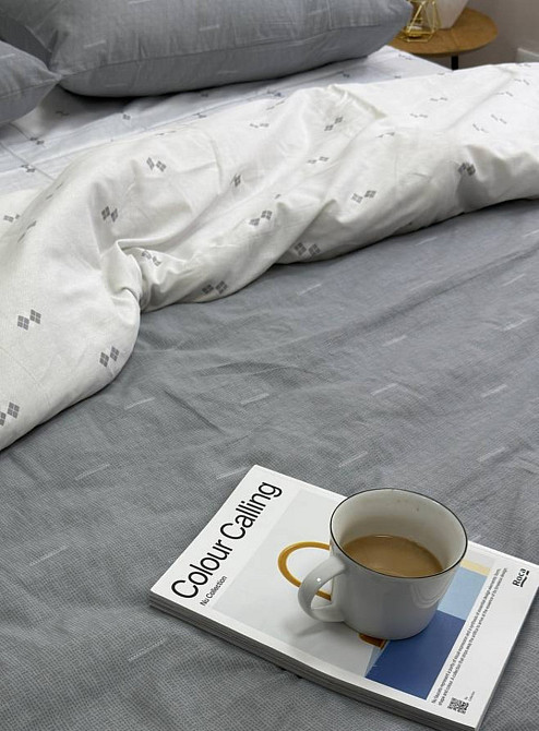 Ecotton Комплект постільної білизни Ecotton двоспальний 180х215 см двосторонній сірий Київ - фото 1