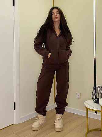 Женский теплый костюм двойка: худи и штаны двусторонний полар флис Одесса