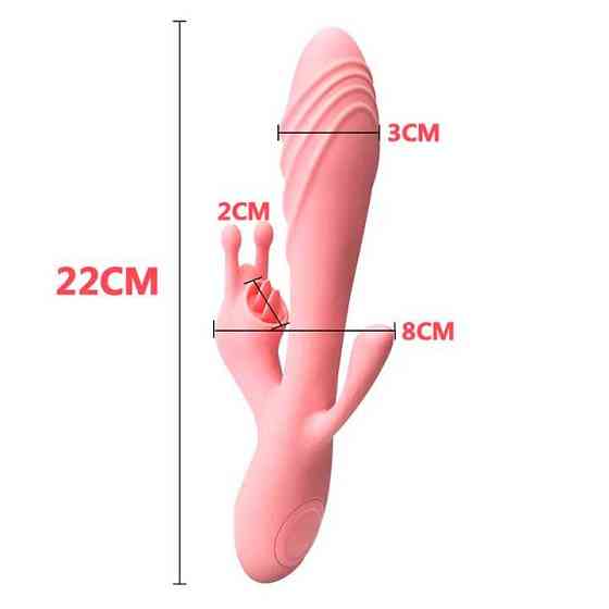 Вібратор Rebbit 3в1 з підігрівом 12 режимів вібрації червоний Вінниця