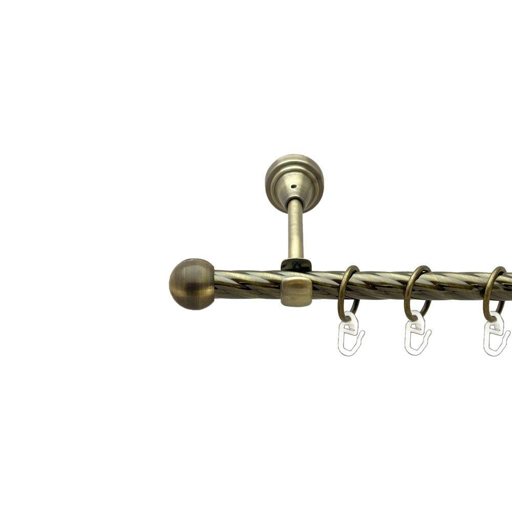 Карниз Orvit Куля Болонь металевий однорядний відкритий скручена труба кільце металеве Антик 16 мм 240 см (00-00022331) Львів - фото 1