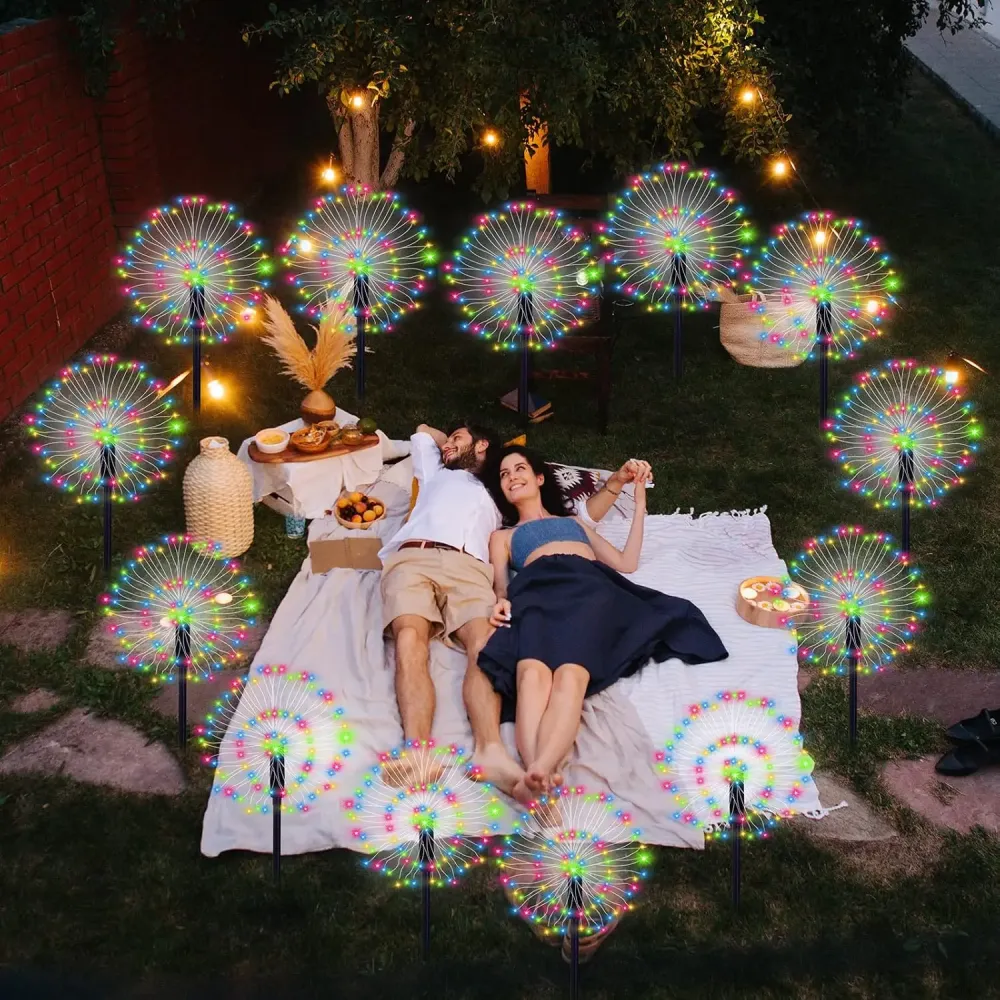 Садовые светильники "Салют" на солнечной батарее / уличный декор (SFK-41) для сада и двора, 2 шт Коломыя - изображение 1