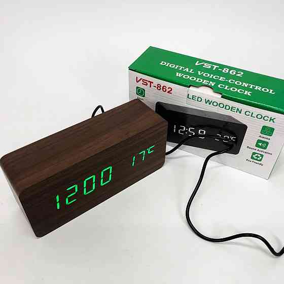 Оригинальные настольные часы VST-862-4, Черные настольные зеркальные часы, Часы DN-348 электронные настольные Киев