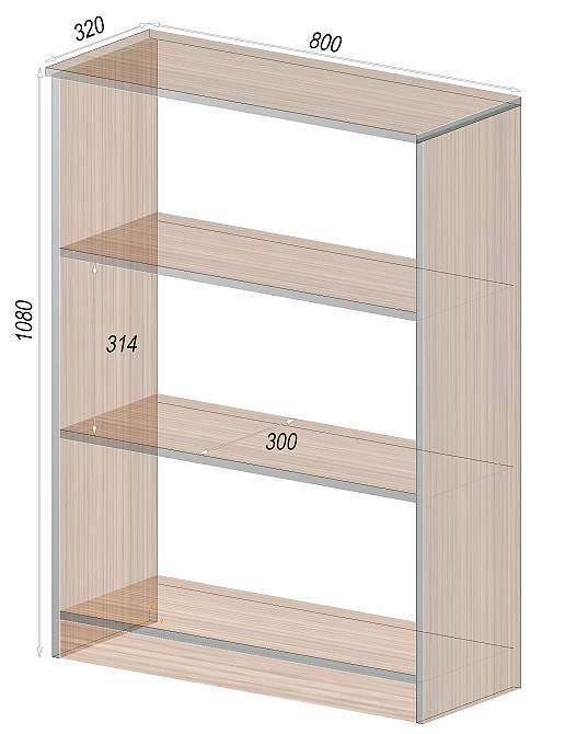 Стеллаж ОСМ-1, Бетон, 800/320/1080 Львов - изображение 2