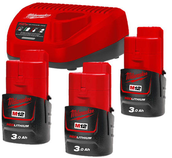 Акумулятор Li-Ion MILWAUKEE, M12 NRG-303 (+ заряд.пристрій, 3 акум.Х 3Аг) Одеса