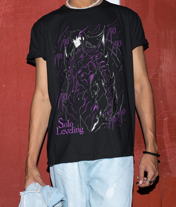 Футболка для мальчика аниме Соло Левелинг Сунг Джинвоо оверсайз (рост от 165 до 180 ) Черний AnimeJ0798m Днепр - изображение 3