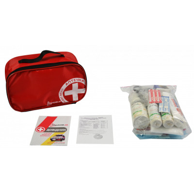 Автомобільна аптечка Poputchik "Євростандарт" футляр м'який червоний (02-035-М) Вінниця - фото 3