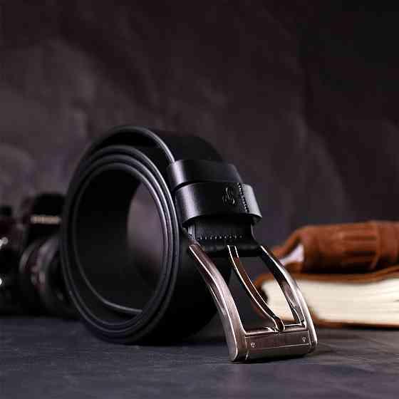 Зручний ремінь під джинси з натуральної шкіри GRANDE PELLE 11683 Чорний Київ