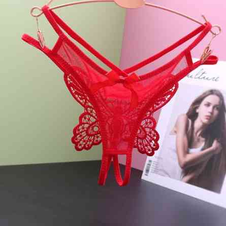 Трусики з розрізом та метеликом червоні - розмір універсальний, резинка до 100см Київ
