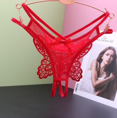 Трусики з розрізом та метеликом червоні - розмір універсальний, резинка до 100см Київ - фото 1