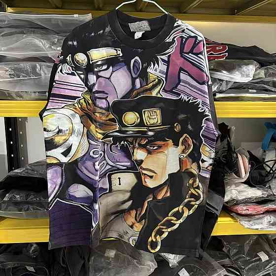 Футболка с принтом аниме Аниме Джоджобизарре Пригоди Джотаро оверсайз (S/M/L) Черний Днепр