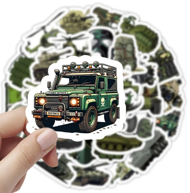 Набір наліпок на військову тематику, стікерпак 50 штук. Київ - фото 2